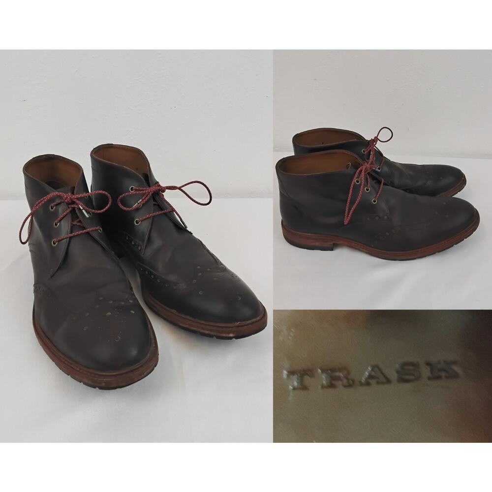 Trask Wingtip Chukka Boots Men's 13 Brown Perforated Leather Lace-Up #W4687